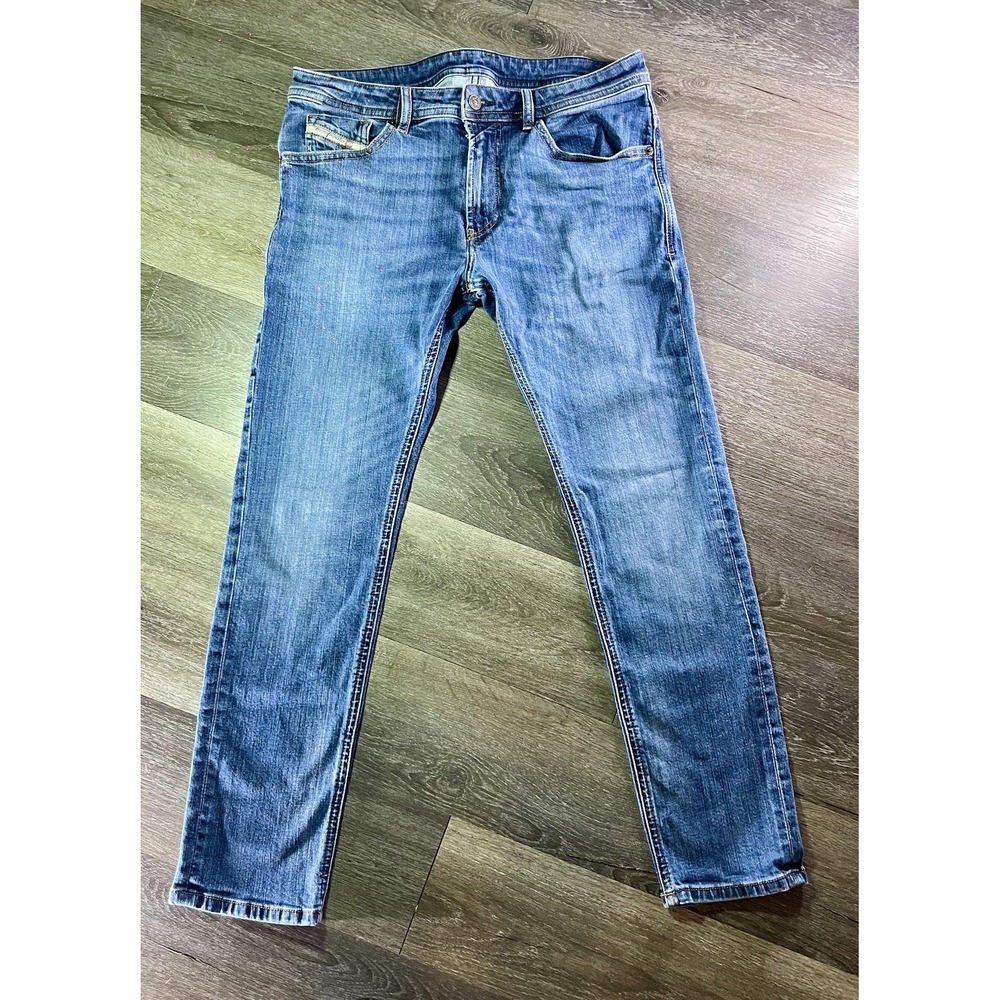 Diesel Jeans Mens 32x32 Blue Slim Skinny Denim 5 Pocket Zip Fly Casual